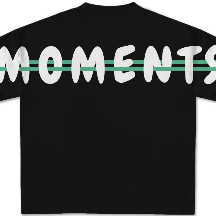 Vawzen The Moment oversized black tee — Live the Moment. Own the Silence.